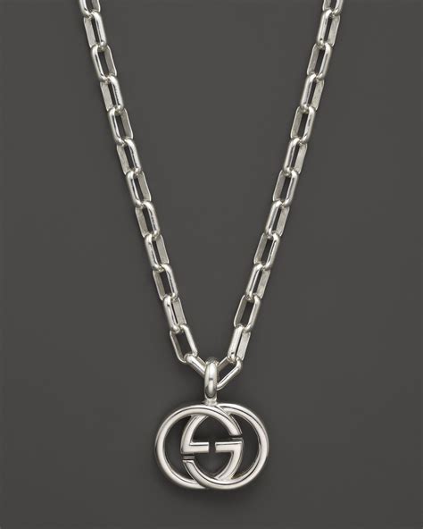 gucci interlocking g necklace with pearl|gucci interlocking g silver necklace.